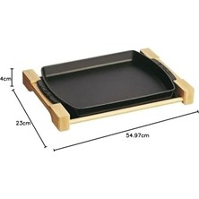 TeknoKapsül Specialities Ahşap Altlıklı Döküm Servis Tabağı, Siyah