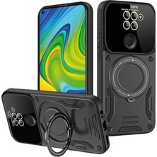 Dimeles Mey Ithalat®   Redmi Note 9 Joy Lens Standlı Kapak - Siyah