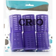TeknoKapsül Croc 1215 Büyük Boy Bigudi 6lı (Cırtlı - Yapışkanlı Bigudi) Mor Çap: 4.5cm