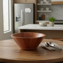 TeknoKapsül 23CM Doğal Akasya Ağacı Salata Kasesi – El Yapımı Derin Ahşap Servis ve Karıştırma Kasesi | Meyve, Makarna, Çerez Sunumu | Çevre Dostu Mutfak ve Sofra Aksesuarı