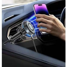 TeknoKapsül CXP-034 Magsafe ile Uyumlu Kablosuz Şarj Özellikli Peteğe Takılıp Kilitlenebilen 15W Hızında Hızlı Mıknatıslı Premium Kalite Ce Rohs Onaylı 3A Şarj Araç Tutucu Araç Içi Telefon Tutucu
