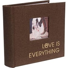 TeknoKapsül Uluslararası Tasarımlar 1 Up 4x6 Is Everything Kahverengi Evcil Hayvan Kumaş Fotoğraf Albümü Not Yazma Alanları ile Sert Kapak 7,6 x 7,6 cm Ön Kapak Fotoğraf Cebi