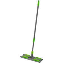 TeknoKapsül Teleskopik Saplı, Mikrofiber Bezli Mop - 140 cm Uzunluktaki Teleskobik Sapi ve 360 Derece Dönebilen Uzayıp Kıslan Sap, Istediğin Bezi Tak Kullan Yedek Bezli Döner Saplı Mandallı Mop (Yeşil)