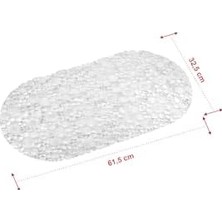 TeknoKapsül Premium Serisi Banyo - Küvet Içi Kaydırmaz Vantuzlu Yuvarlak Desenli Paspas 62 x 32 Cm, Şeffaf