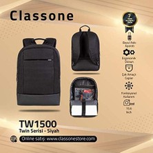 TeknoKapsül BP-TW1500 15.6" Uyumlu Notebook Çantası, Siyah