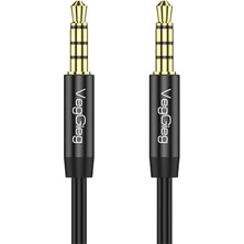 TeknoKapsül 3.5mm Trrs Hi-Fi Örgülü Aux Mikrofon ve Ses Kablosu 2 Metre