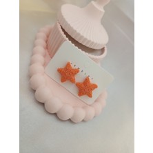 CSAY Moda Turuncu Yıldız Küpe