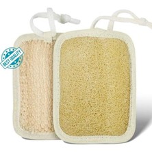 TeknoKapsül Doğal Kabak Lifi Yüz Vücut Temizleyici Banyo Kesesi – Çift Taraflı Peeling Pedi, 15X11 Cm, Exfoliating Rovin Kumaşlı, Cilt Yenileyici Canlandırıcı Sıkılaştırıcı, Selülit Karşıtı,hücre Yenileme