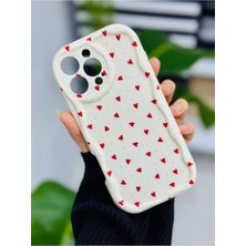 TeknoKapsül 16 Promax Dalgalı Kırmızı Kalpler Tasarımlı Silikon Kılıf