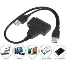 TeknoKapsül USB 2.0 2.5 3.5 Inç Sata SSD HDD Hard Disk Dc Güç Çevirici Dönüştürücü Adaptör Kablosu ve Uyumlu Adaptör