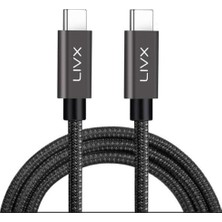 TeknoKapsül 100W Type-C To Type-C USB 3.1 Gen2 10 Gbps 4k@60hz Hızlı Şarj Data ve Görüntü Aktarım Kablosu Örgülü Gn (50 Cm)