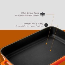 TeknoKapsül Dikdörtgen Tepsi 22X30CM Turuncu