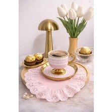 Nurgita Home Fisto Fırfırlı Kahve Yanı Sunumluk & Koktyel Peçetesi & Soft Luxury Kahve Sunum Peçetesi (1 Adet )