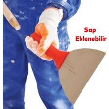 TeknoKapsül Plastik Saplı Metal Spatula Sıva Duvar Macun Boya Kazıma Ispatulası 18 cm Takılabilir Sap