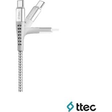 TeknoKapsül 2DKX02CG Extremecable Ekstra Dayanıklı Type C Şarj Kablosu 150CM Gümüş