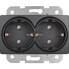 TeknoKapsül Gece Siyahı Ikili Topraklı Priz Çarpma Karşıtı Mekanizma ve Kapak