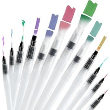 TeknoKapsül Su Fırçası Kalemi, 12 Parça 3 Boyutta Su Bazlı Boya Fırçası, Premium Naylon Kıllı Profesyonel Seti, Resim, Aquarelle, Pastel, Akrilik Boyama, Guaj ve Mürekkep Çalışmaları Için