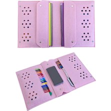 TeknoKapsül Keçe Kalemlik ve Tablet Organizer Çanta – 4 Bölmeli, A4 Boyut, Çok Amaçlı Defter Boya Düzenleyici Çanta (Pembe)