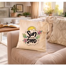 Kadın Bez Çanta – Sun And Sand Baskılı, Günlük Kullanım, Plaj & Alışveriş Çantası