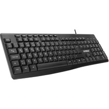 TeknoKapsül KB-619 Siyah-Gri USB 2 Metre Bakır Kablolu Q Multimedia Klavye