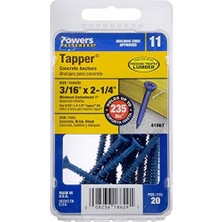 TeknoKapsül Tapper 3/16X2-1/4 Fl Conc Screw