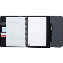 TeknoKapsül Kapsül 2.0 Folyo Kapak, Çekirdek, ve Füzyon Için -%100 Geri Dönüştürülmüş Pet Plastik, Kalem Tutucu, Manyetik Toka - Gri, Yönetici A5