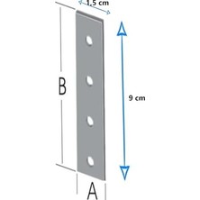 TeknoKapsül Mobilya, Dolap Yatak Duvara Sabitleme Bağlantı Aparatı Demiri Düz Gönye 1,5cm x 9 cm (20 Adet)
