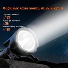 TeknoKapsül SFL3101/93 800 Lümen Şarj Edilebilir Kamp, Dağcılık, Dış Mekan Ayaklı Projektör Tipi Taşınabilir LED Spotlight El Feneri Siyah