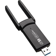 TeknoKapsül Adaptör Wifi Ağ Kartı Masaüstü Bilgisayar Pc ile Uyumlu 2,4g 5g Destekler 1300MBPS USB 3.0 Dual Band USB Adapter 2,4GHZ-5,82GHZ AC1300