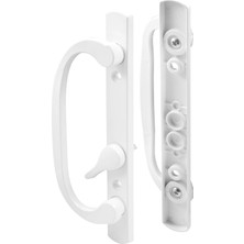 TeknoKapsül C 1280 Gömme Stil Sürgülü Kapı Kolu Seti - Eski Veya Hasarlı Kapı Kollarını Hızlı ve Kolay Değiştirin - Sağ Veya Sol Kapılar Için - Beyaz Döküm Süs, 3-15/16 Inç Montaj Delikleri