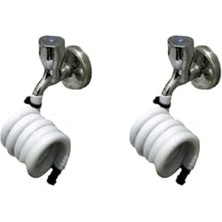 TeknoKapsül 2 Adet Beyaz Wc Hortummatik Tuvalet Taharet Hortumu Katlanabilir Hortum