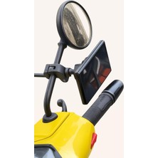 TeknoKapsül Vespa, Cappuccino, Lambretta, Modelleri ile Uyumlu ile Uyumlu Telefon Tutucu – Ayna Demirine ve Gidona Takılabilir, 360° Döner | QL10