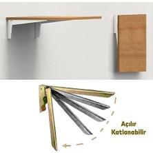 TeknoKapsül Katlanır Raf Altı Ayağı Metal Ayak 18 x 10 cm (2 Adet)