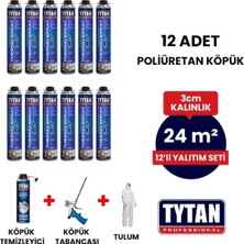 Phurex Tytan Poliüretan Isı Yalıtım 24M2 Köpük Seti (12 Adet Köpük+Tabanca+Temizleme Köpüğü+Tulum)