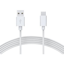 TeknoKapsül USB Type-C 3A Hızlı Şarj ve Data Kablosu Beyaz 1 Metre