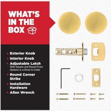 TeknoKapsül Pismo Iç Kapı Kolu, Kapı Kolu, Dolap ve Koridor Kapıları Için, Kilitlenmeyen Kapı Kolu, Saten Pirinç, Yuvarlak, Mikroban Korumalı