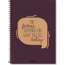 TeknoKapsül Lé 2015075/3 Eco Sert Kapaklı, Spiralli, Sarı Kağıtlı, 200 Sayfa, Mor