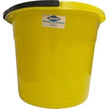 TeknoKapsül Sarı Plastik Su Kovası, 3 No, Siyah Kulplu, Dayanıklı Temizlik Malzemesi 10 Litre