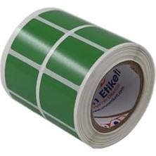 TeknoKapsül Kırılgan Güvenlik Etiketi, 30MM x 25MM Ruloda 1000 Adet Yeşil Renk Elektronik Etiketi, Rulonun Çapı 40MM'DIR