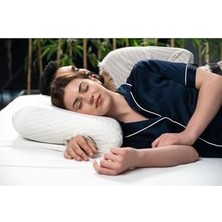 TeknoKapsül Whiteblanco Ortopedik Visco Boyun Destekli Çift Sevgili Yastığı