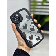 TeknoKapsül 13-14 ile Uyumlu Aynalı Siyah Kalp Model Silikon Kılıf