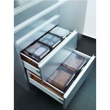 TeknoKapsül Kapaklı Banyo Mutfak Düzenleyici Raf Ps 360 * 150 * 100 mm Şeffaf M-E27-20-16K