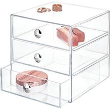 TeknoKapsül Interdesign 35300 M4EU Çekmeceli Organizer 3 , Şeffaf, 4 Adet, Şeffaf, 1 Parça