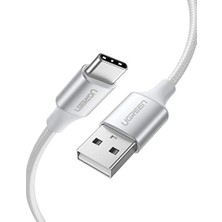 TeknoKapsül Örgülü USB Type-C Şarj ve Data Kablosu, Beyaz, 2 Metre