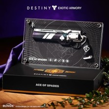 TeknoKapsül Ace Of Spades Egzotik Silah Figürü 12X6 (30 x 17 Cm) Sınırlı Sayıda Çoğaltma Heykeli - Resmi Kader Ürünü - Fps Bilim Kurgu Aksiyon Video Oyunu Figürü