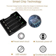TeknoKapsül G400 4'lü Pil Şarj Aleti Aa/aaa Uyumlu Type-C Giriş Akıllı Hızlı Pil Şarj Cihazı