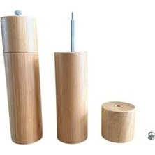 TeknoKapsül Bambu Ahşap Gövdeli Tuz Karabiber Değirmeni Baharat Öğütücüsü 21 cm - 2 Adet - 378
