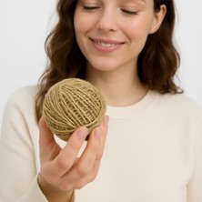 TeknoKapsül 100 Metre Doğal Hasır Ip – Jüt Kenevir Ip, El Işi ve Dekoratif Kullanım Için Dayanıklı Doğal Malzeme | 2 mm Kalınlık