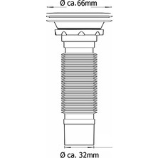 TeknoKapsül Esnek Sifon Gider Garnitürü Pop Up Tahliye Vanası Tahliye Lavabo