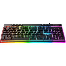 TeknoKapsül K1 360° Özelleştirilebilir Rgb & Yazılımlı Full Membran 104+7 Tuşlu Ekstra Multimedya/rollover Ses Kontrol Mekanizmalı Gaming Klavye